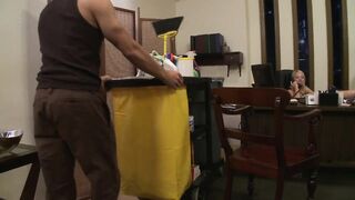 Blonde office slut gets rammed by a handsome janitor