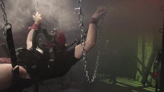 MILF domina playing with her chained sex servant