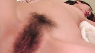 Japanese Babe daydreaming hairy pussy tease