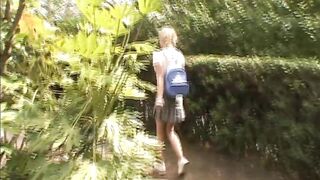 Little Summer shown pussy peeing public