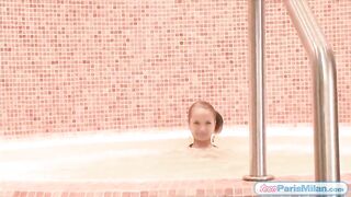 Teen Paris Milan in a Bikini taking Jacuzzi just to tease you