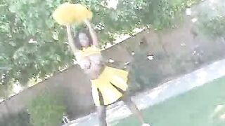 Sexy Ebony Cheerleader Striptease