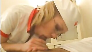 Blonde Nurse Swallows Cock