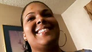 Ebony BBW Shyy Mouthing a Cock