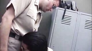 Bear Cops Hot Locker Room Blowjob