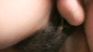 Hirsute Ebony Mouthing a Dick