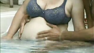 Preggo Pool Side Fuck