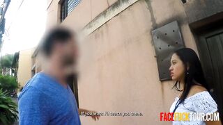 Sexy Skank Lets Random Guy Fuck Her Face