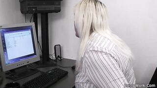 Blonde secretary suck and fuck at work