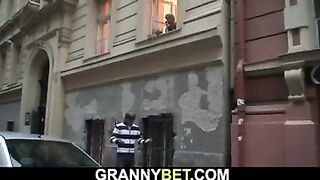 Old granny gets doggy-fucked by a totally stranger