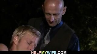 Hot wife sucks and rides a stranger